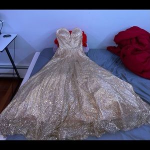 Glittery Gold Prom Dress